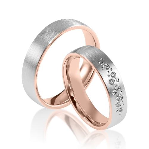 Produktbild: Herzog Trauringe/Eheringe Bicolor Weißgold Rotgold 4280