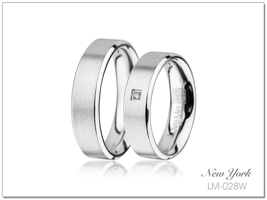 love me forever New York Silber collection Trauringe LS-028W