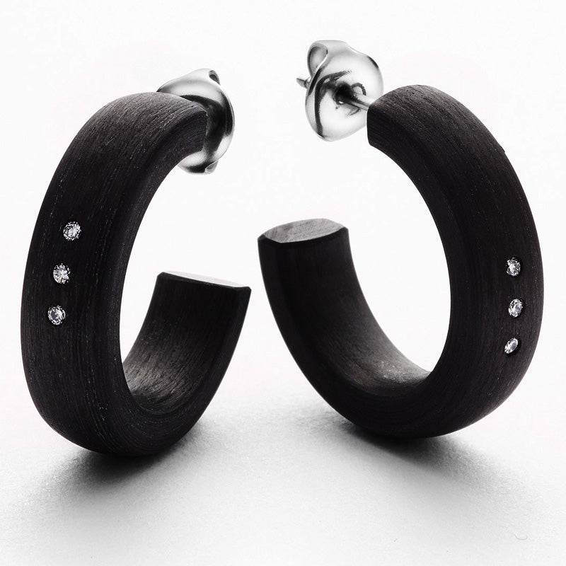 TitanFactory Ohringe, Creolen aus Carbon 29091/002/006/N000
