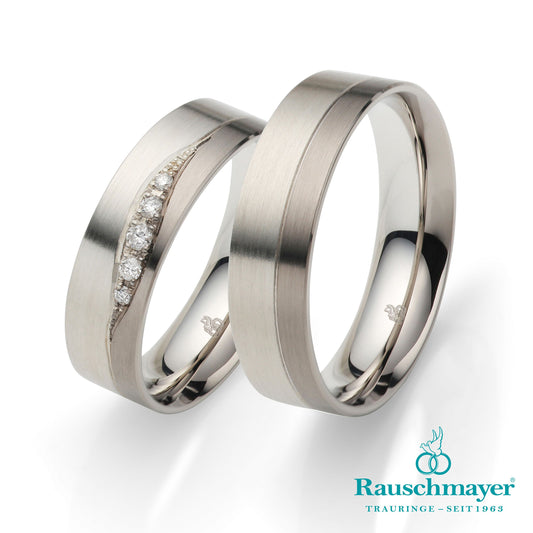 Rauschmayer Eheringe/Trauringe Silber-Palladium 11-51180/10-51180