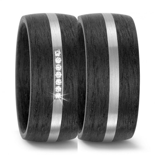 TitanFactory Trauringe/Eheringe Carbon-Palladium 59316/003/005/NU55-59316/003/000/NU55