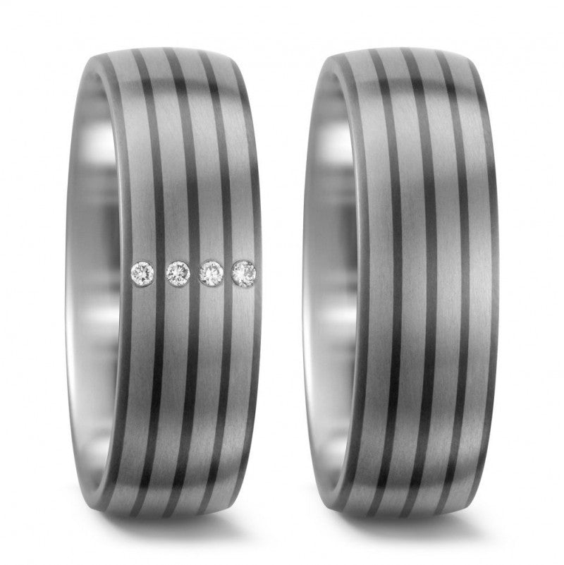 TitanFactory Trauringe/Eheringe Titan-Palladium 51012/001/004/B202-50965/001/000/B202