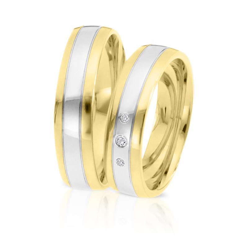 Produktbild: Herzog Trauringe/Eheringe Weißgold/Gelbgold 4133