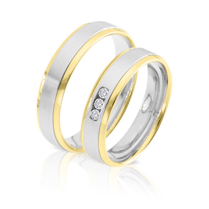 Produktbild: Herzog Trauringe/Eheringe Weißgold/Gelbgold 738